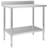 Mesa de trabajo de cocina Vidaxl con pantalla de salpicaduras 100x60x93 cm de acero inoxidable