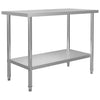 Vidaxl Kitchenwork Tabla 120x60x85 cm de acero inoxidable