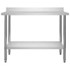 Mesa de trabajo de cocina Vidaxl con pantalla de salpicaduras 120x60x93 cm de acero inoxidable
