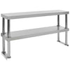 Vidaxl Aumento per lavoro Tabella 2 strati 120x30x65 cm in acciaio inossidabile