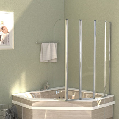 Muro de baño Vidaxl 120x140 cm de vidrio endurecido transparente