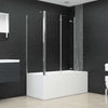 Vidaxl badwand 120x69x130 cm gehard glas transparant