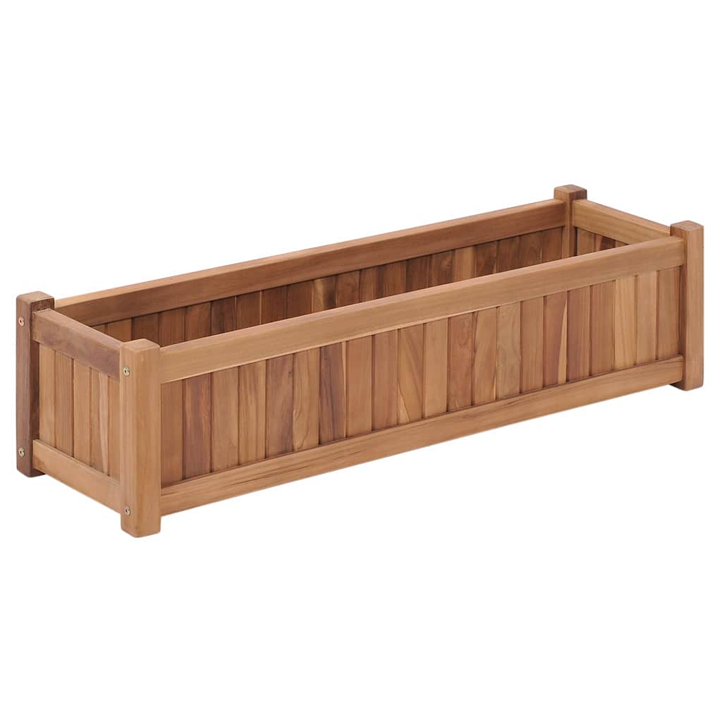 Jardinera vidaXL elevada teca maciza 100x30x25 cm