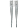 Pins de tierra Vidaxl 2 PCS 10x10x76 cm de acero galvanizado de color plateado