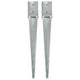 Pins de tierra Vidaxl 2 PCS 10x10x76 cm de acero galvanizado de color plateado