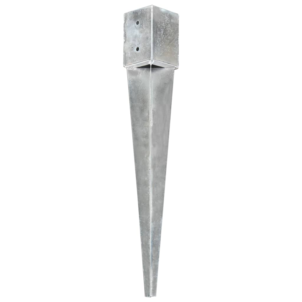 Pins de tierra Vidaxl 12 st 10x10x76 cm de acero galvanizado de plata de color