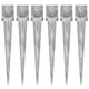 Pins de tierra Vidaxl 6 ST 14x14x91 cm de acero galvanizado de color plateado