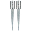 Pins de tierra Vidaxl 2 pcs 8x61 cm de acero galvanizado de color plateado