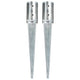 Pins de tierra Vidaxl 2 pcs 8x61 cm de acero galvanizado de color plateado