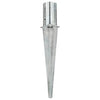 Pins de tierra Vidaxl 2 pcs 8x61 cm de acero galvanizado de color plateado