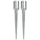 Pins de tierra Vidaxl 2 st 10x76 cm de acero galvanizado de plata de color