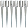 Pins de tierra Vidaxl 6 st 10x76 cm de acero galvanizado de plata de color