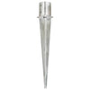 Pins de tierra Vidaxl 2 pcs 12x91 cm de acero galvanizado de color plateado