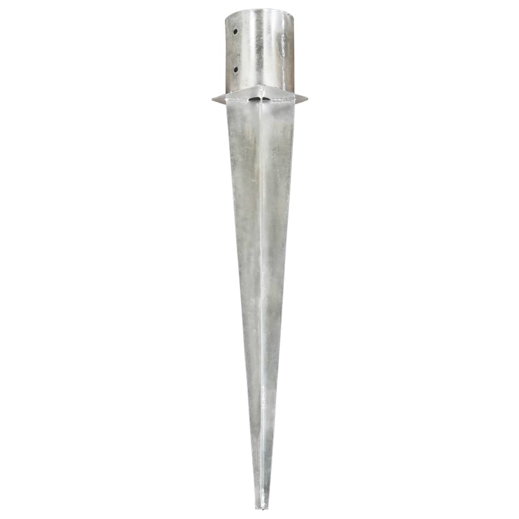 Pins de tierra Vidaxl 6 STS 12x91 cm de acero galvanizado de color plateado
