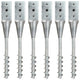 Pins de tierra Vidaxl 6 st 7x7x56 cm de acero galvanizado de plata de color