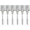 Pins de tierra Vidaxl 6 PCS 12x12x56 cm de acero galvanizado de color plateado