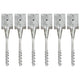 Pins de tierra Vidaxl 6 PCS 12x12x56 cm de acero galvanizado de color plateado