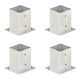 Vidaxl Paalanchers 4 ST 101 mm de metal galvanizado