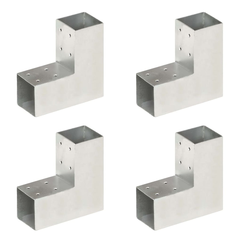 Conexiones de pila Vidaxl 4 ST L Saper 71x71 mm de metal galvanizado