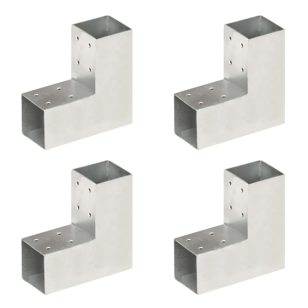 Collegamenti per pile Vidaxl 4 ST L-forma 71x71 mm Galvanized Metal