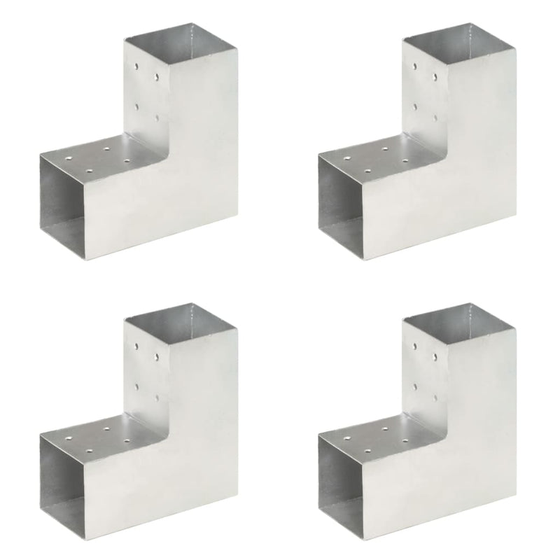 Conexiones de pila Vidaxl 4 ST L Saper 81x81 mm de metal galvanizado