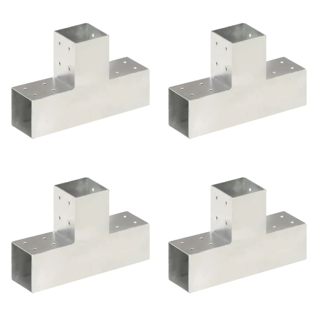 Collegamenti per pile Vidaxl 4 ST T-SHAPE 81x81 MM Galvanized Metal