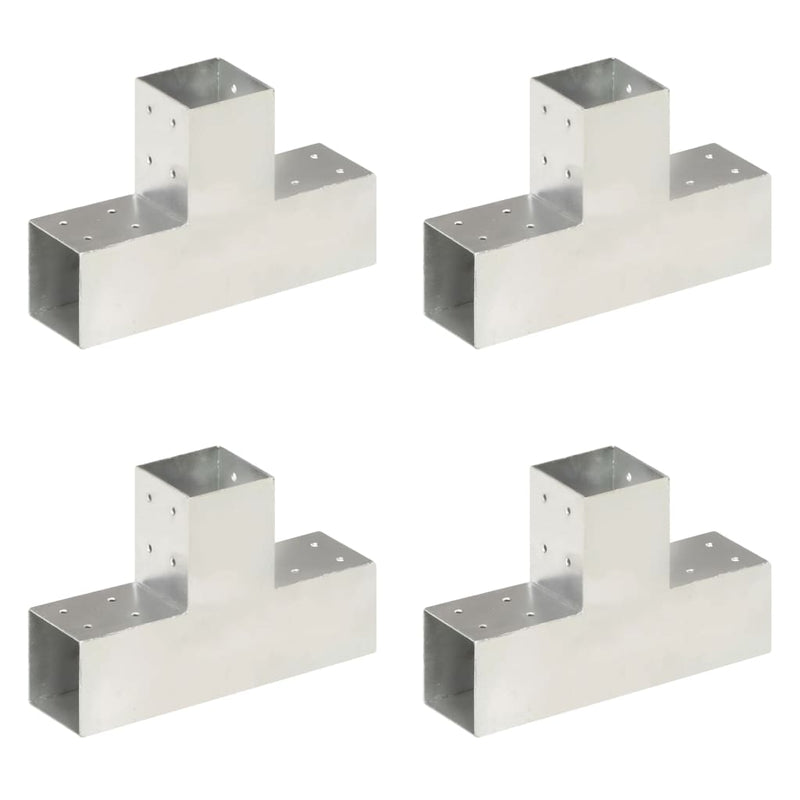 Collegamenti per pile Vidaxl 4 ST T-SHAPE 81x81 MM Galvanized Metal
