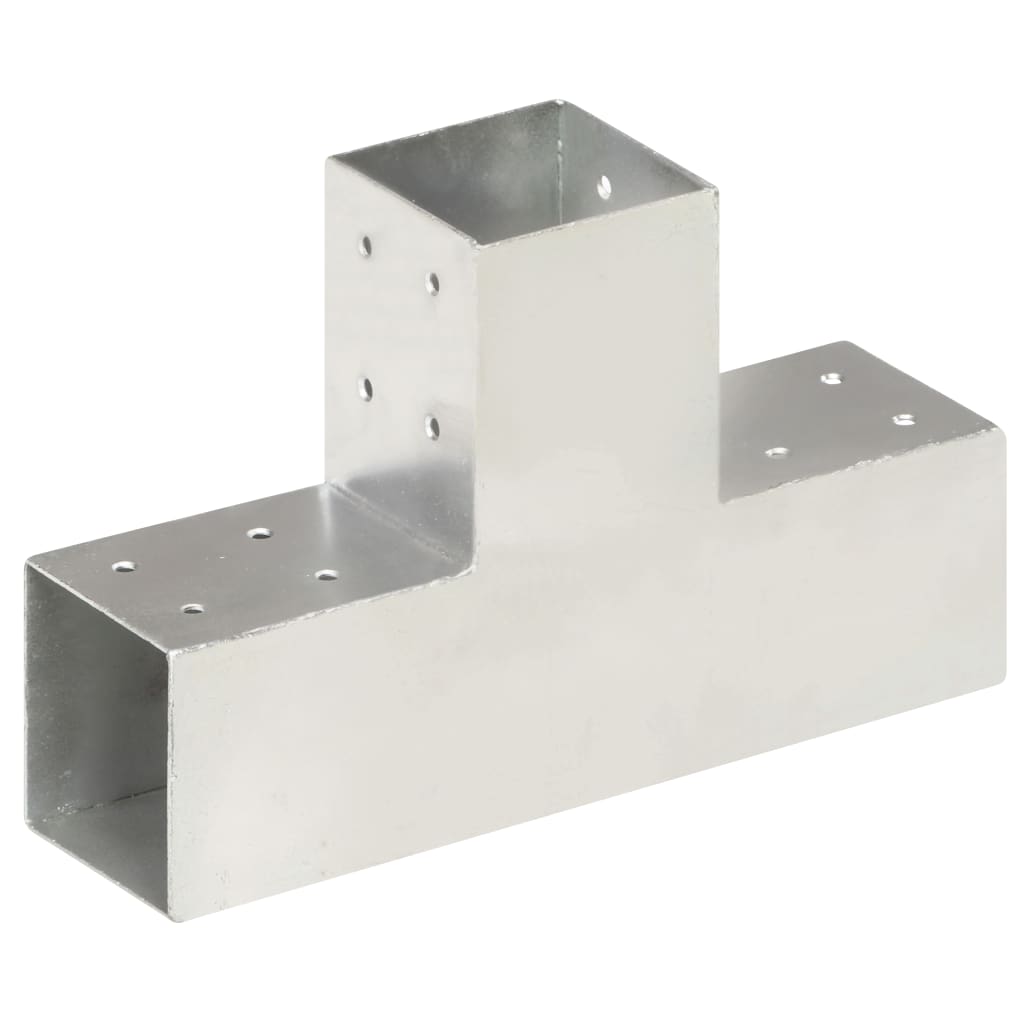 Collegamenti per pile Vidaxl 4 ST T-SHAPE 81x81 MM Galvanized Metal