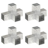 Conexiones de pila Vidaxl 4 PC 81x81 mm de metal galvanizado