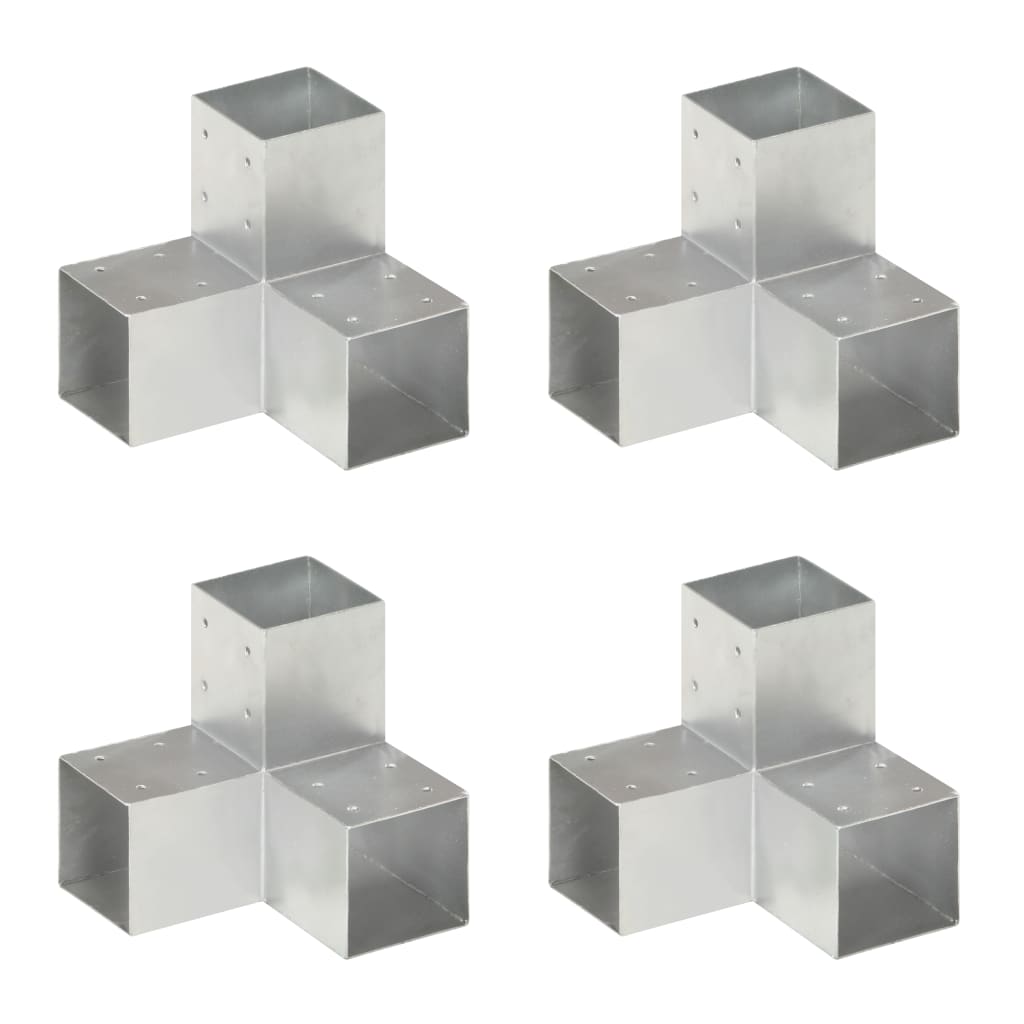 Conexiones de pila Vidaxl 4 PC Y Metal galvanizado de 91x91 mm