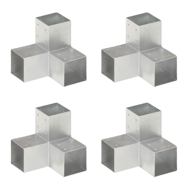 Conexiones de pila Vidaxl 4 PC Y Metal galvanizado de 91x91 mm