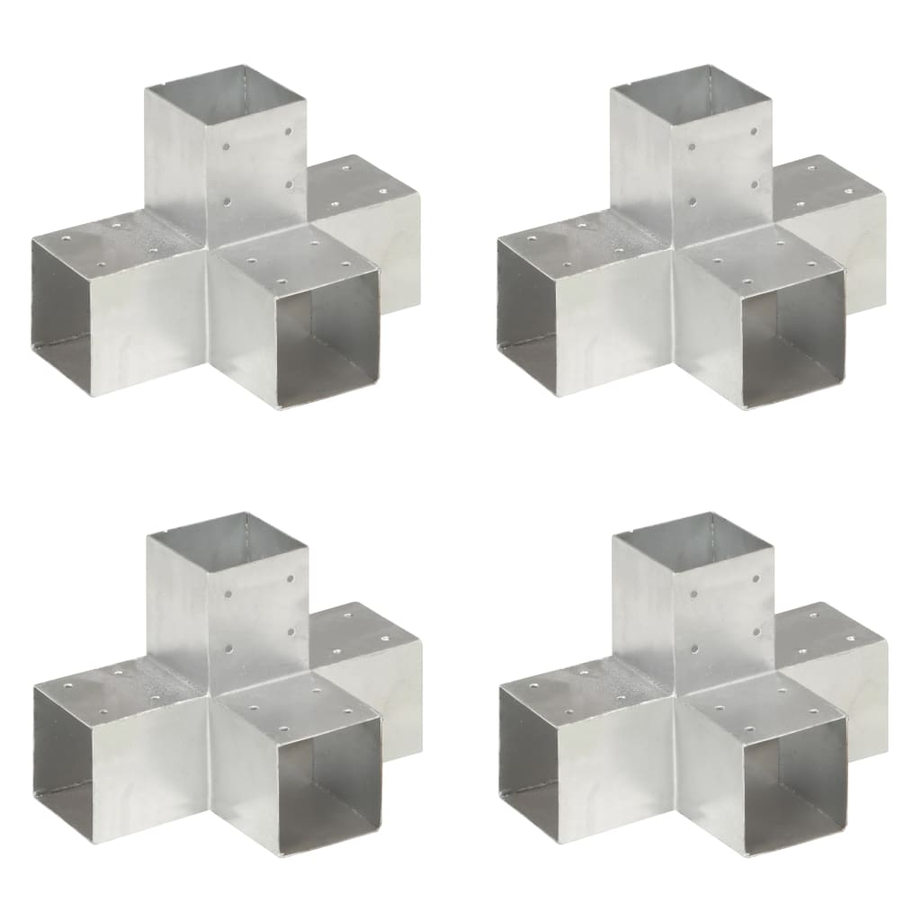 Collegamenti per pile Vidaxl 4 a forma di pc 91x91 mm galvanizzato metallo