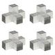 Collegamenti per pile Vidaxl 4 a forma di pc 91x91 mm galvanizzato metallo