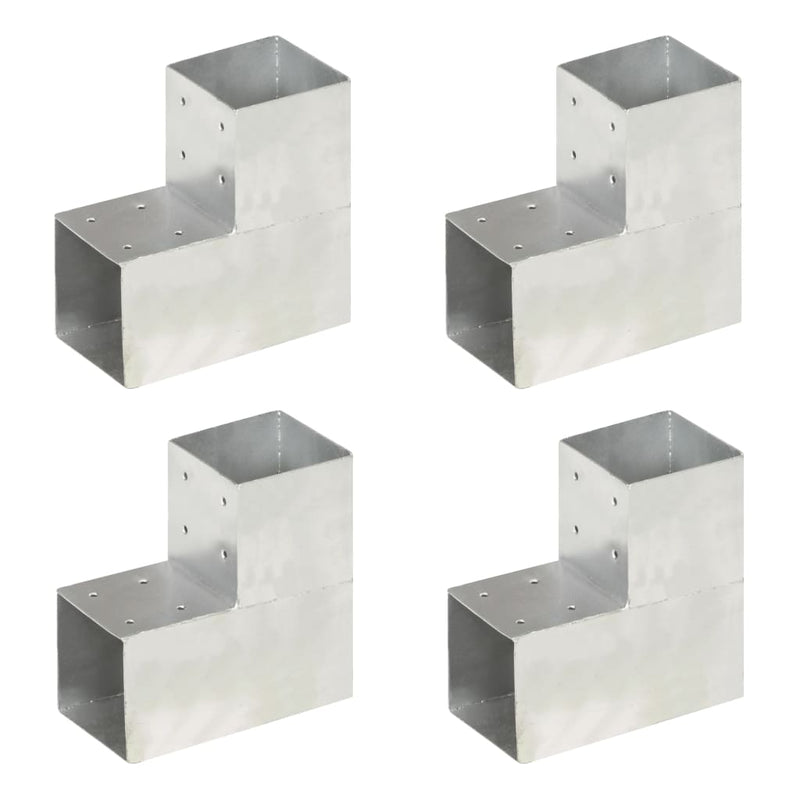 Conexiones de pila Vidaxl 4 ST L Saper 101x101 mm de metal galvanizado