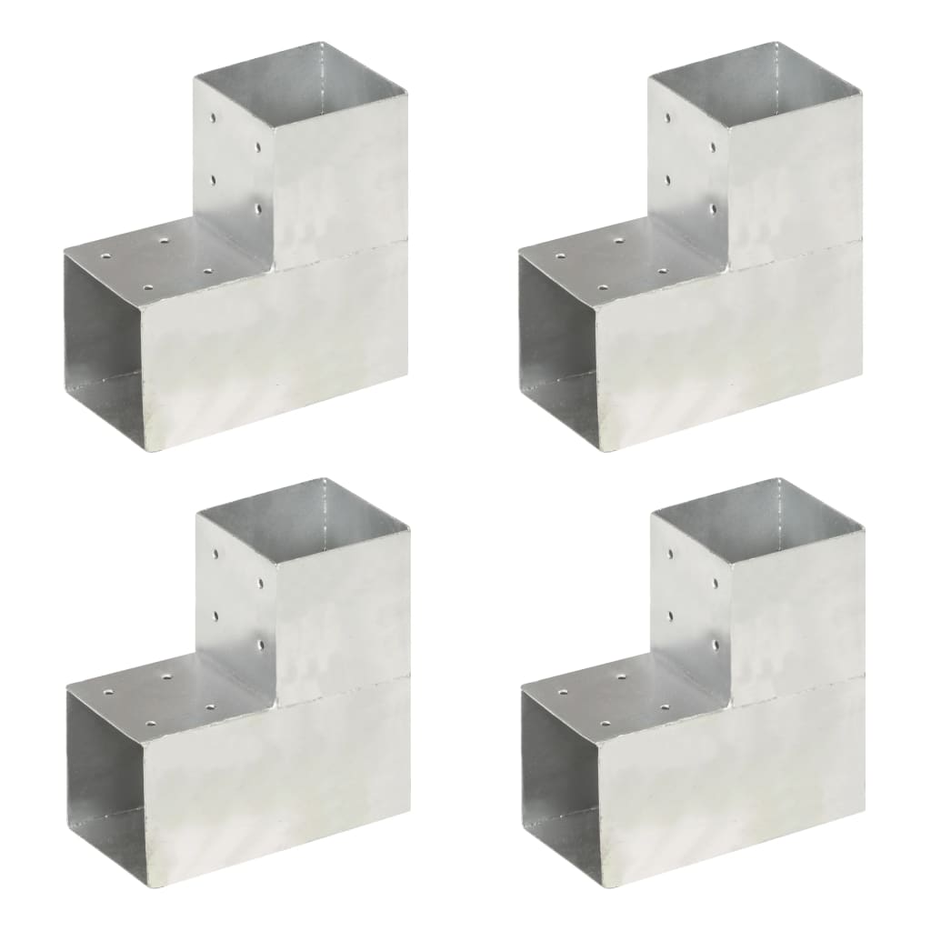 Conexiones de pila Vidaxl 4 ST L Saper 101x101 mm de metal galvanizado