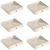 Vidaxl paalkappen 6 st piramide 101x101 mm roestvrij staal