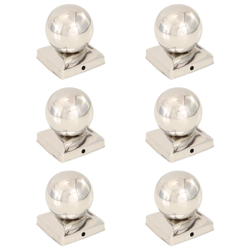 Cappucce da pila Vidaxl 6 ST BOL 91x91 mm in acciaio inossidabile