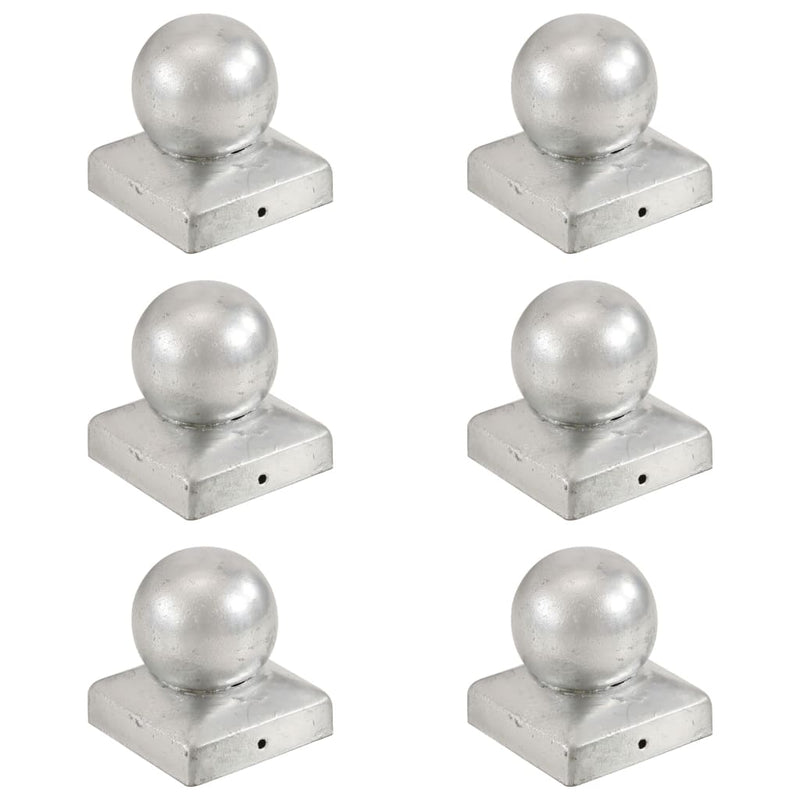 Cappucce da pila Vidaxl 6 ST BOL 71x71 MM Galvanized Metal