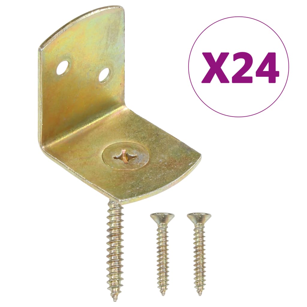 Staffe per pannelli di recinzione Vidaxxl 24 pezzi a forma di L in metallo zincato