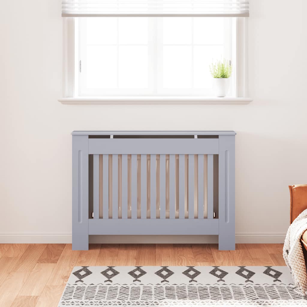 Vidaxl radiatorombouw 112x19x81,5 cm mdf grijs