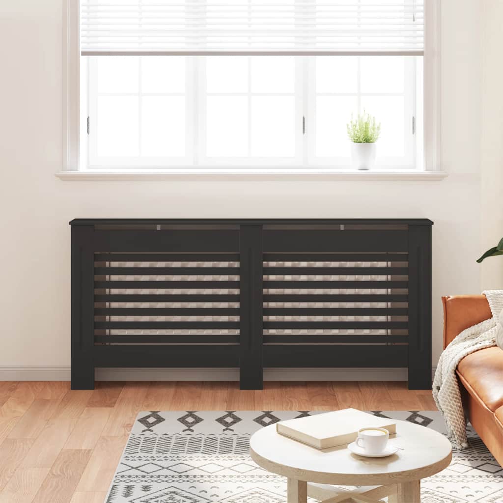 Vidaxl Radiatorom Construction 172x19x81.5 cm MDF Negro