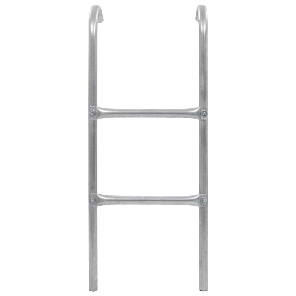 Escalera de trampolín Vidaxl con 2 deportes de acero de 72 cm de color plateado