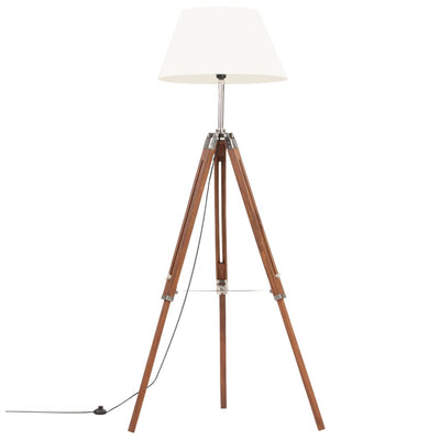 Vidaxl floor lamp Driepoot 141 cm Solid teak honey brown and white
