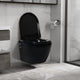 Vidaxl colgando inodoro sin borde con función de bidet cerámica negra
