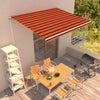 Vidaxl Luifel extiende manualmente 400x300 cm de naranja y marrón