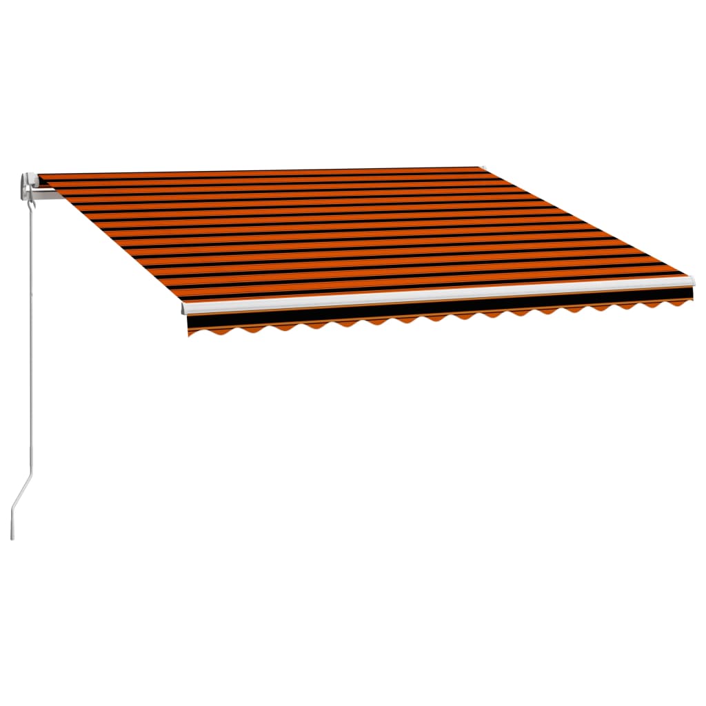 Vidaxl Luifel extiende manualmente 450x300 cm de naranja y marrón