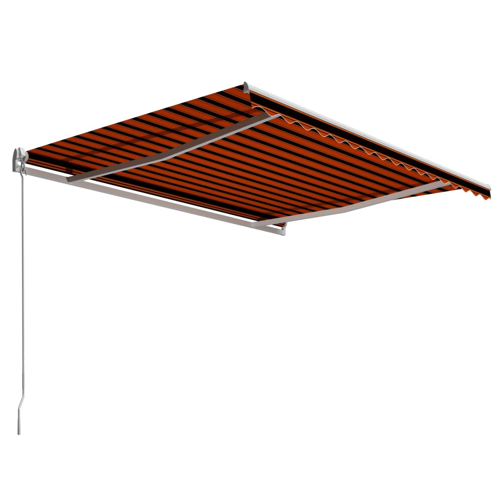 Vidaxl Luifel extiende manualmente 450x300 cm de naranja y marrón