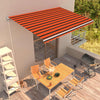 Vidaxl Luifel extiende manualmente 450x300 cm de naranja y marrón