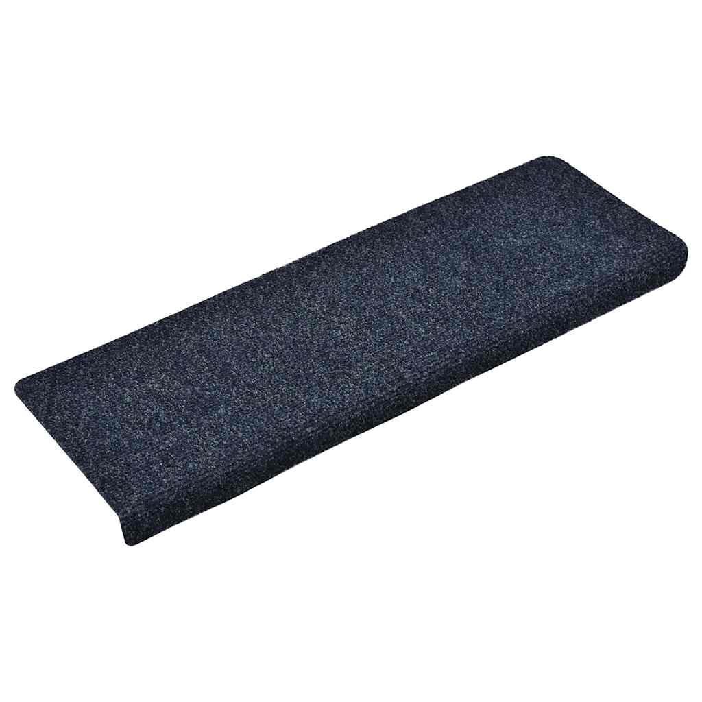 Vidaxl trapmatten zelfklevend 15 stuks 65x21x4 cm blauw rechthoekige rand