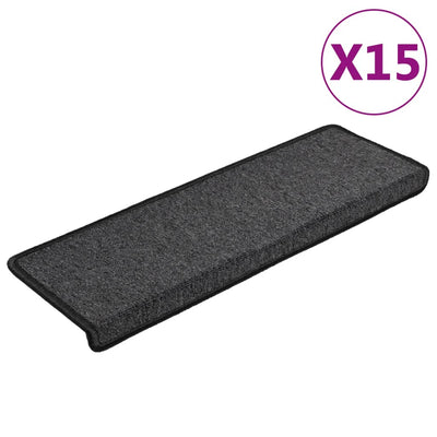 Esteras de escalera de Vidaxl 15 St 65x21x4 cm antracita